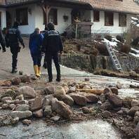 Überflutungen in Menzenschwand im Schwarzwald nach Regenfällen 