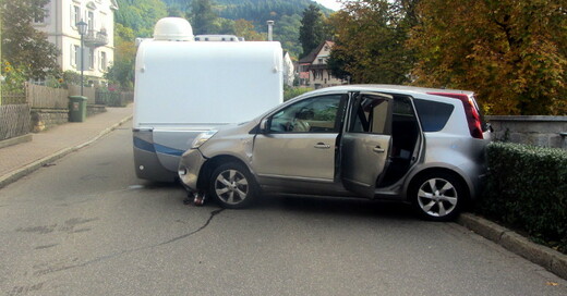 Unfall, Badenweiler, Wohnwagen, © Polizeipräsidium Freiburg