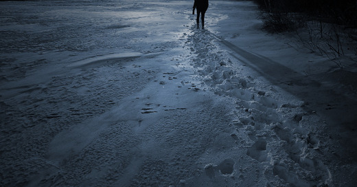 Schnee, Spuren, Nacht, © Pixabay