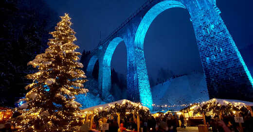 Ravennaschlucht, Weihnachtsmarkt, Viadukt, Bahn, Schwarzwald, Höllental, Winter, Hochschwarzwald, © baden.fm