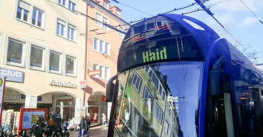 Straßenbahn, Linie 3, Haid, Tram, ÖPNV, Nahverkehr, Bertoldsbrunnen, VAG, Freiburger Verkehrs AG, © baden.fm (Archivbild)