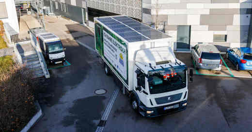 Lastwagen, Solarzelle, Photovoltaik, Fraunhofer, LKW, Antrieb, © Philipp von Ditfurth - dpa