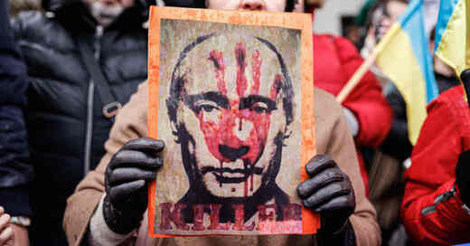 Wladimir Putin, Killer, Mörder, Demo, Protest, Demonstration, Ukraine, Krieg, Russland, Invasion, © Luka Dakskobler  - SOPA Images via ZUMA Press Wire /  dpa (Archivbild)