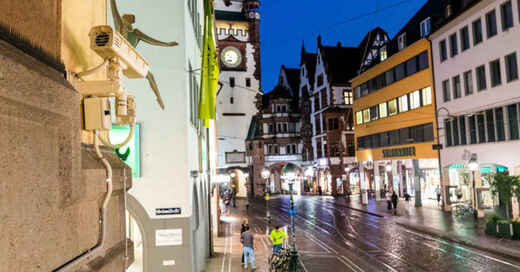 Freiburg, Innenstadt, Altstadt, Bertoldsbrunnen, Martinstor, Videoüberwachung, Überwachungskamera, © baden.fm