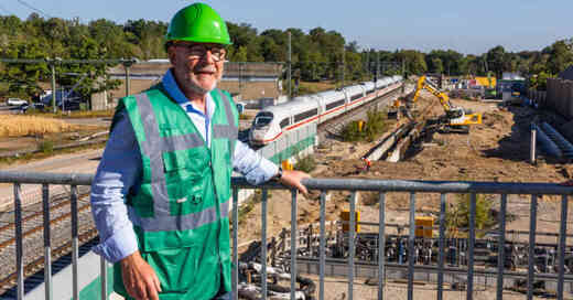 Winfried Hermann, Tunnel, Baustelle, Rheintalbahn, Rastatt, Deutsche Bahn, Landesverkehrsminister, Grüne, Bauarbeiten, © Philipp von Ditfurth - dpa