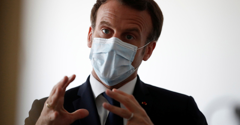 Emmanuel Macron, Präsident, Frankreich, Mundschutz, Coronavirus, © Gonzalo Fuentes - Pool Reuters / AP / dpa (Archivbild)