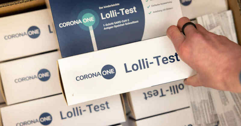 Lollitest, Corona, PCR-Test, Schule, Unterricht, Coronavirus, Covid-19, © Michael Reichel - dpa (Symbolbild)