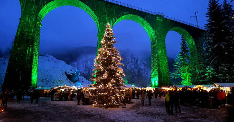 Weihnachtsmarkt, 2021, Ravennaschlucht, Hochschwarzwald, Schwarzwald, Viadukt, Bahn, Weihnachtsbaum, Christbaum, © baden.fm
