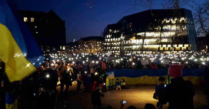 Ukraine, Demo, Demonstration, Protest, Freiburg, Platz der Alten Synagoge, Frieden, Fridays For Future, Krieg, © baden.fm